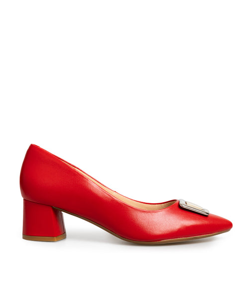 Zapatilla Roja Picuda Hebilla 23702